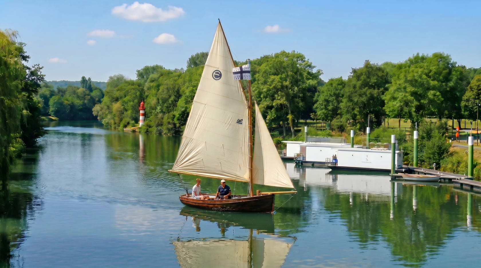 Voilier et loisirs nautiques sur la Marne à Ferté Confluences
